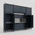 M121 Modular Work Bench - H3100mm x W3840mm | Stainless WBT | Dark Grey