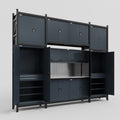 M121 Modular Work Bench - H3100mm x W3840mm | Stainless WBT | Dark Grey