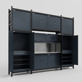 M121 Modular Work Bench - H3100mm x W3840mm | Stainless WBT | Dark Grey