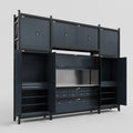 M121 Modular Work Bench - H3100mm x W3840mm | Stainless WBT | Dark Grey