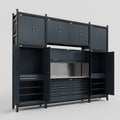 M121 Modular Work Bench - H3100mm x W3840mm | Stainless WBT | Dark Grey