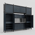 M121 Modular Work Bench - H3100mm x W3840mm | Stainless WBT | Dark Grey