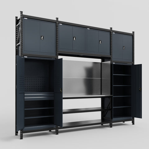 M121 Modular Work Bench - H3100mm x W3840mm | Stainless WBT | Dark Grey