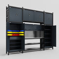 M121 Modular Work Bench - H3100mm x W3840mm | Stainless WBT | Dark Grey