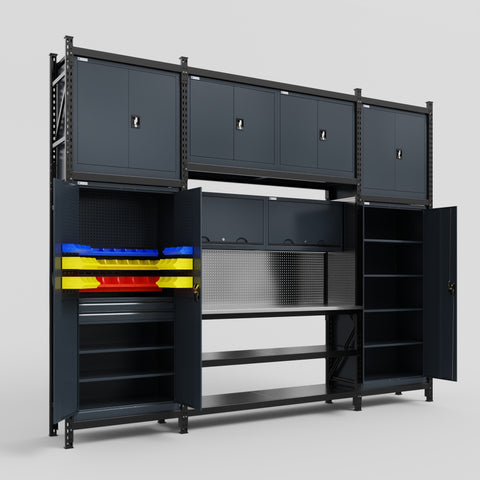M121 Modular Work Bench - H3100mm x W3840mm | Stainless WBT | Dark Grey