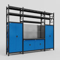M121 Modular Work Bench with Shelves - H3100mm x W3840mm | Laminate WBT | Blue