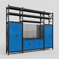 M121 Modular Work Bench with Shelves - H3100mm x W3840mm | Laminate WBT | Blue