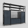 M121 Modular Work Bench with Shelves - H3100mm x W3840mm | Laminate WBT | Dark Grey