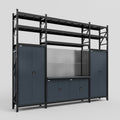 M121 Modular Work Bench with Shelves - H3100mm x W3840mm | Laminate WBT | Dark Grey