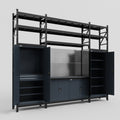 M121 Modular Work Bench with Shelves - H3100mm x W3840mm | Laminate WBT | Dark Grey