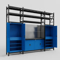 M121 Modular Work Bench with Shelves - H3100mm x W3840mm | Laminate WBT | Blue