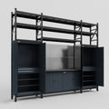 M121 Modular Work Bench with Shelves - H3100mm x W3840mm | Laminate WBT | Dark Grey