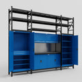M121 Modular Work Bench with Shelves - H3100mm x W3840mm | Laminate WBT | Blue