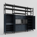 M121 Modular Work Bench with Shelves - H3100mm x W3840mm | Laminate WBT | Dark Grey