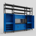 M121 Modular Work Bench with Shelves - H3100mm x W3840mm | Laminate WBT | Blue