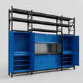 M121 Modular Work Bench with Shelves - H3100mm x W3840mm | Laminate WBT | Blue