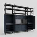 M121 Modular Work Bench with Shelves - H3100mm x W3840mm | Laminate WBT | Dark Grey