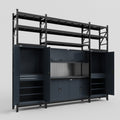 M121 Modular Work Bench with Shelves - H3100mm x W3840mm | Laminate WBT | Dark Grey