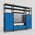 M121 Modular Work Bench with Shelves - H3100mm x W3840mm | Laminate WBT | Blue