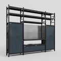 M121 Modular Work Bench with Shelves - H3100mm x W3840mm | Laminate WBT | Dark Grey