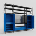 M121 Modular Work Bench with Shelves - H3100mm x W3840mm | Laminate WBT | Blue
