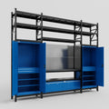 M121 Modular Work Bench with Shelves - H3100mm x W3840mm | Laminate WBT | Blue