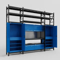 M121 Modular Work Bench with Shelves - H3100mm x W3840mm | Laminate WBT | Blue