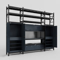 M121 Modular Work Bench with Shelves - H3100mm x W3840mm | Laminate WBT | Dark Grey
