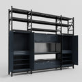 M121 Modular Work Bench with Shelves - H3100mm x W3840mm | Laminate WBT | Dark Grey