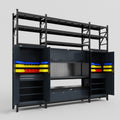 M121 Modular Work Bench with Shelves - H3100mm x W3840mm | Laminate WBT | Dark Grey