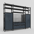 M121 Modular Work Bench with Shelves - H3100mm x W3840mm | Laminate WBT | Dark Grey