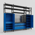 M121 Modular Work Bench with Shelves - H3100mm x W3840mm | Laminate WBT | Blue