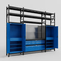 M121 Modular Work Bench with Shelves - H3100mm x W3840mm | Laminate WBT | Blue