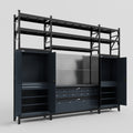 M121 Modular Work Bench with Shelves - H3100mm x W3840mm | Laminate WBT | Dark Grey