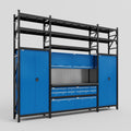 M121 Modular Work Bench with Shelves - H3100mm x W3840mm | Laminate WBT | Blue