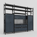 M121 Modular Work Bench with Shelves - H3100mm x W3840mm | Laminate WBT | Dark Grey