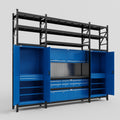 M121 Modular Work Bench with Shelves - H3100mm x W3840mm | Laminate WBT | Blue
