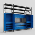 M121 Modular Work Bench with Shelves - H3100mm x W3840mm | Laminate WBT | Blue