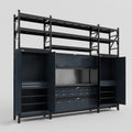M121 Modular Work Bench with Shelves - H3100mm x W3840mm | Laminate WBT | Dark Grey