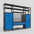 M121 Modular Work Bench with Shelves - H3100mm x W3840mm | Laminate WBT | Blue