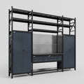 M121 Modular Work Bench with Shelves - H3100mm x W3840mm | Laminate WBT | Dark Grey