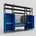 M121 Modular Work Bench with Shelves - H3100mm x W3840mm | Laminate WBT | Blue