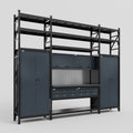 M121 Modular Work Bench with Shelves - H3100mm x W3840mm | Laminate WBT | Dark Grey