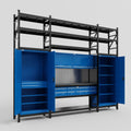 M121 Modular Work Bench with Shelves - H3100mm x W3840mm | Laminate WBT | Blue