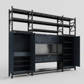 M121 Modular Work Bench with Shelves - H3100mm x W3840mm | Laminate WBT | Dark Grey