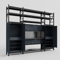 M121 Modular Work Bench with Shelves - H3100mm x W3840mm | Laminate WBT | Dark Grey