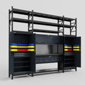 M121 Modular Work Bench with Shelves - H3100mm x W3840mm | Laminate WBT | Dark Grey