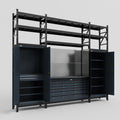 M121 Modular Work Bench with Shelves - H3100mm x W3840mm | Laminate WBT | Dark Grey