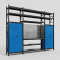 M121 Modular Work Bench with Shelves - H3100mm x W3840mm | Laminate WBT | Blue