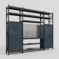 M121 Modular Work Bench with Shelves - H3100mm x W3840mm | Laminate WBT | Dark Grey